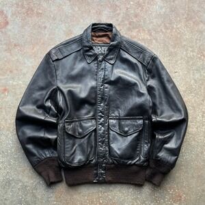 Schott Bros Inc Leather Flight Bomber Jacket Dark Brown Lambskin? Womens 12